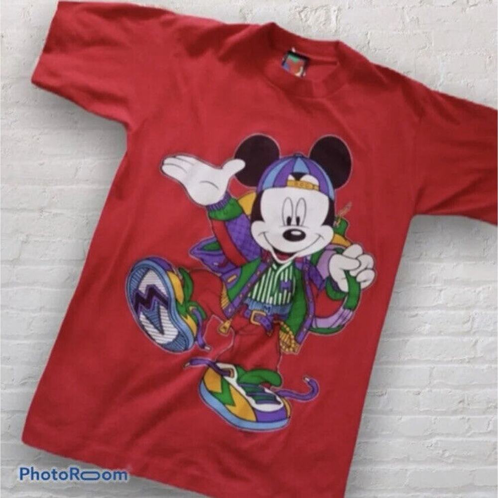 Vintage Disney Mickey Unlimited Graphic T-shirt Kids Mickey Mouse Hip Hop 1990s